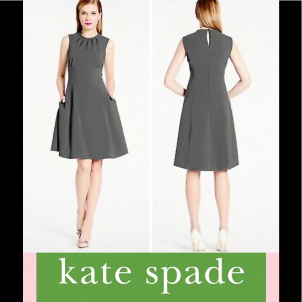 KATE SPADE Women's 4 Smokey Quartz Seamed Fit & Flare Sleeveless Dress
